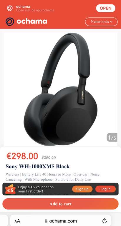 Sony WH-1000XM5 Black