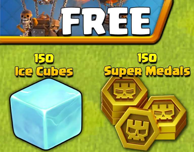 Clash of Clans gratis 150 ice cubes en 150 super medals