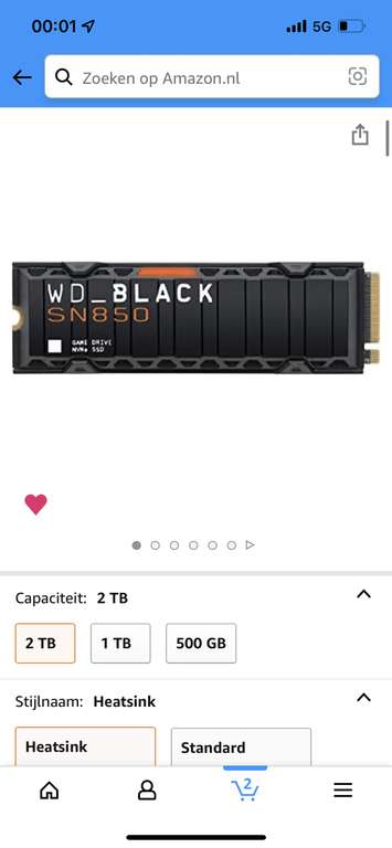 WD_BLACK SN850 NVMe SSD 1 TB Heatsink SSD-opslag (PRIME)