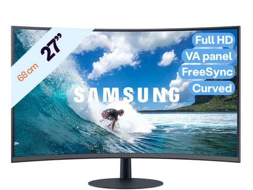 Samsung 27" Curved FHD Monitor LC27T550FDRXEN
