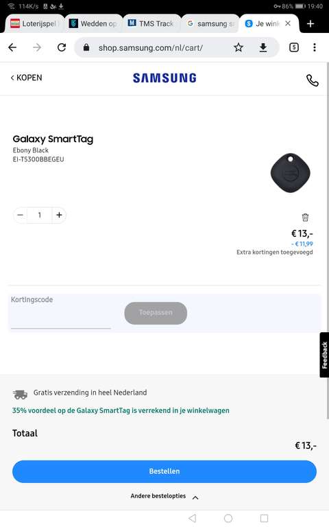 Galaxy smarttag voor €13,16