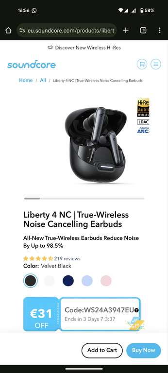 Soundcore Liberty 4 NC (zie omschrijving)