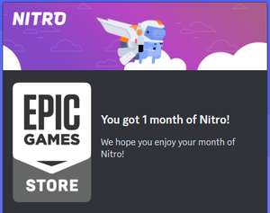 Gratis 1 maand Discord Nitro (nieuwe gebruikers, of langer dan 12 maanden geleden) @Epic