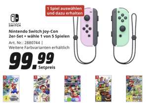 (grensdeal) Nintendo Switch Joy-Con pair incl. spel, bv Super Mario Kart Deluxe 8, of 4 andere spellen @Mediamarkt/Saturn