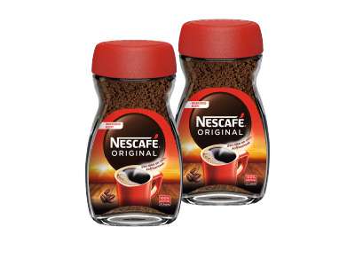 Nescafé original oploskoffie 200g 1+1 gratis (2 cent per kop)