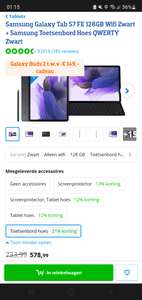 Samsung Galaxy Tab S7 FE + Toetsenbord Hoes QWERTY + Buds 2