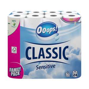 72 rollen Ooops Toiletpapier Classic Sensitive 3-laags voor €19 @ Plein