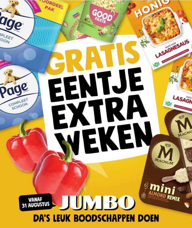 Jumbo: Gratis eentje extra weken! 1+1 gratis op diverse producten