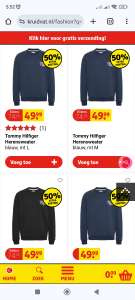 Tommy Hilfiger heren Sweater met 50% korting kleuren blauw en zwart
