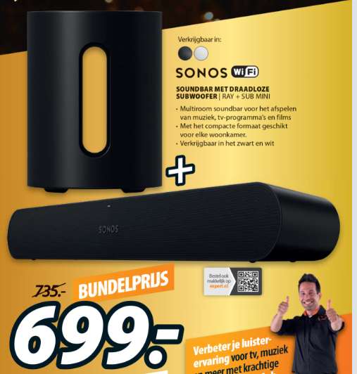 Bundelaanbieding Sonos Ray + Sub mini (Expert)