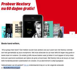 60 dagen gratis Nextory - luister- en e-boeken - met code MediaMarktleestopper