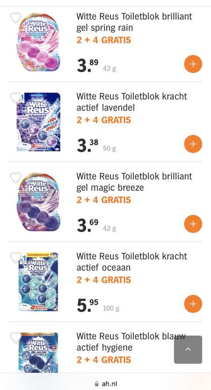 Witte Reus toiletblok 2 + 4 gratis