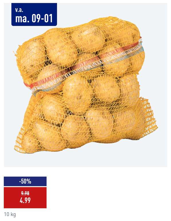 10 kilo Aardappelen €4,99 (0,50€/kg) @Aldi, Lidl, Nettorama
