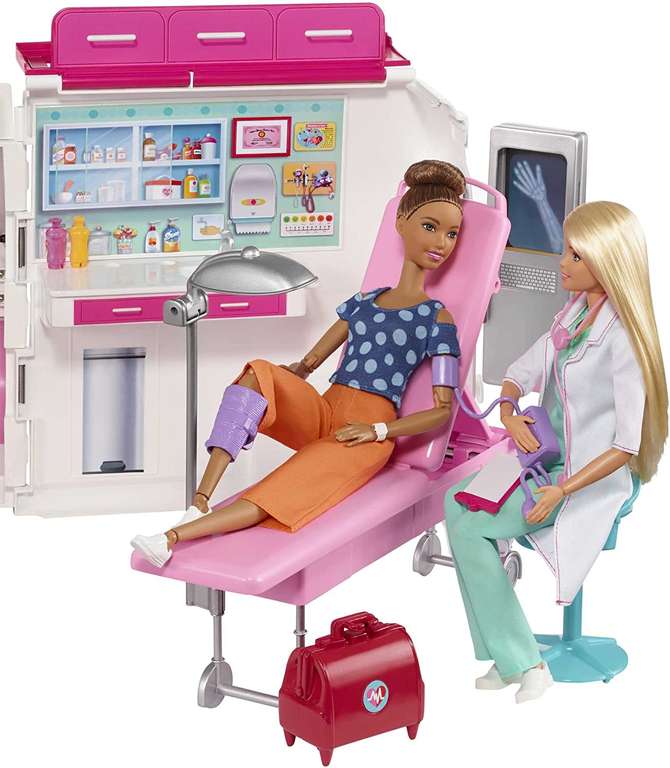 [Nu €26,95] Barbie Ambulance en Mobiele Dokterspost Speelset (60+ cm)