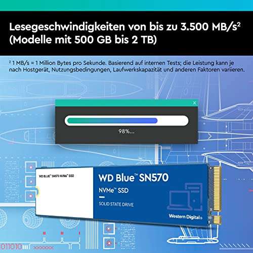 WD Blue SN570 NVMe SSD intern 1TB