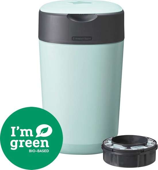 Tommee Tippee Milieuvriendelijke Twist & Click Luieremmer - met 1 Navulcassette - Groen