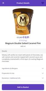[Getir] Magnum Double Salted Caramel voor 1 cent