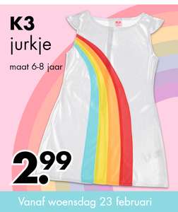K3 regenboog jurkje 6-8 jaar - €2,99 bij Wibra