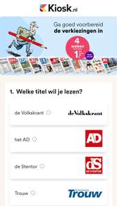 Leuke deal: 4 weken de krant voor €4 @kiosk.nl