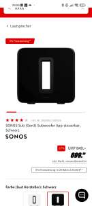 Grensdeal. Sonos sub gen3. Ook andere Sonos artikelen met korting.
