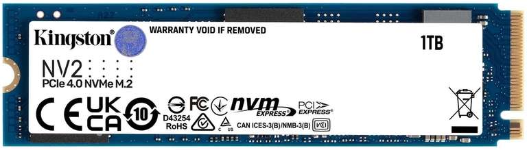 Kingston NV2 NVMe PCIe 4.0 x4 M.2 2280 Interne SSD 1TB