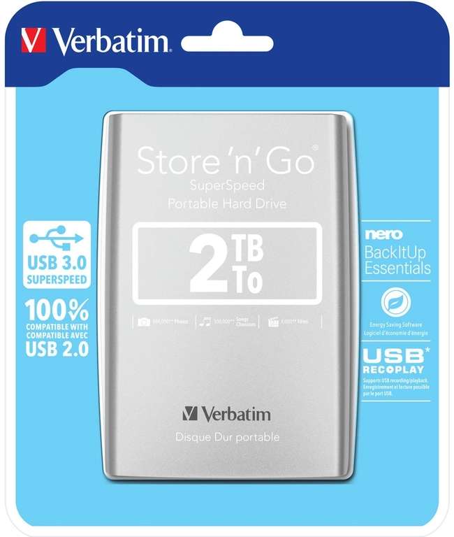 VERBATIM Store 'n' Go 2TB 2.5" USB 3.2 Externe Harde Schijf
