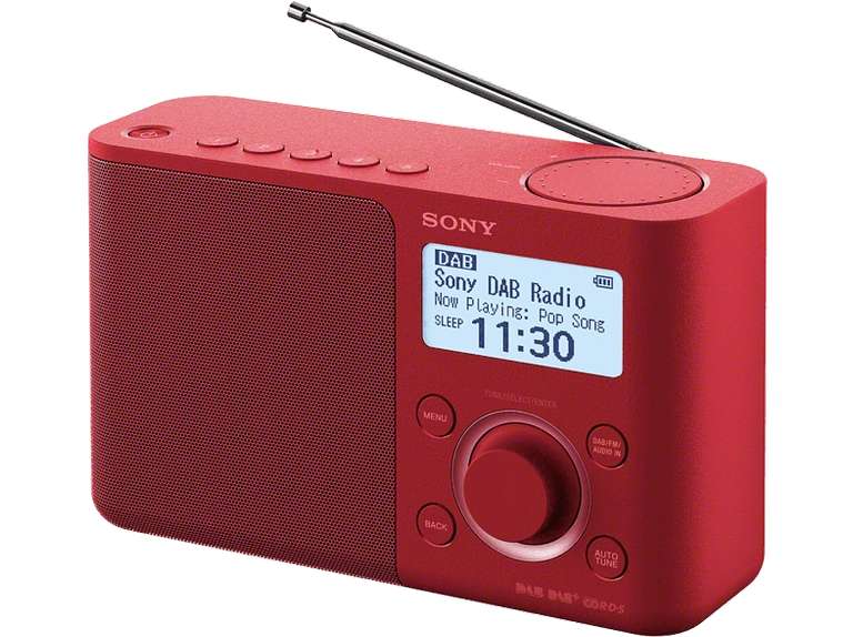 Sony XDR-S61D FM/DAB/DAB+ Draagbare Digitale Radio Rood