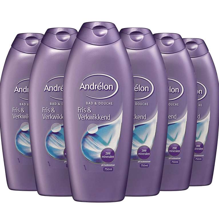 Andrélon Bath & Shower Gel Fresh & Invigorating - 6 x 750ML - Value Pack