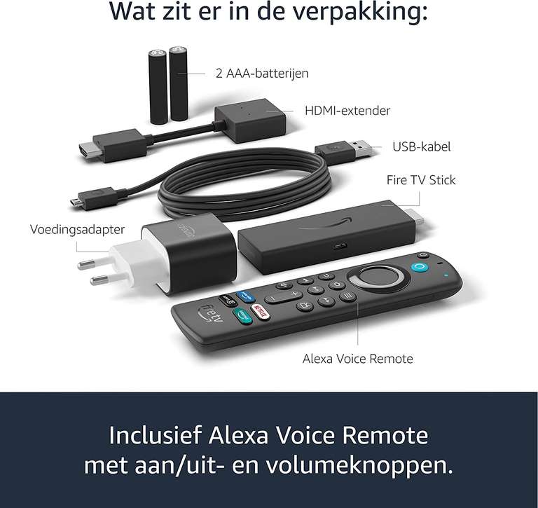 Fire TV Stick Full HD Internationale versie met Alexa Voice Remote