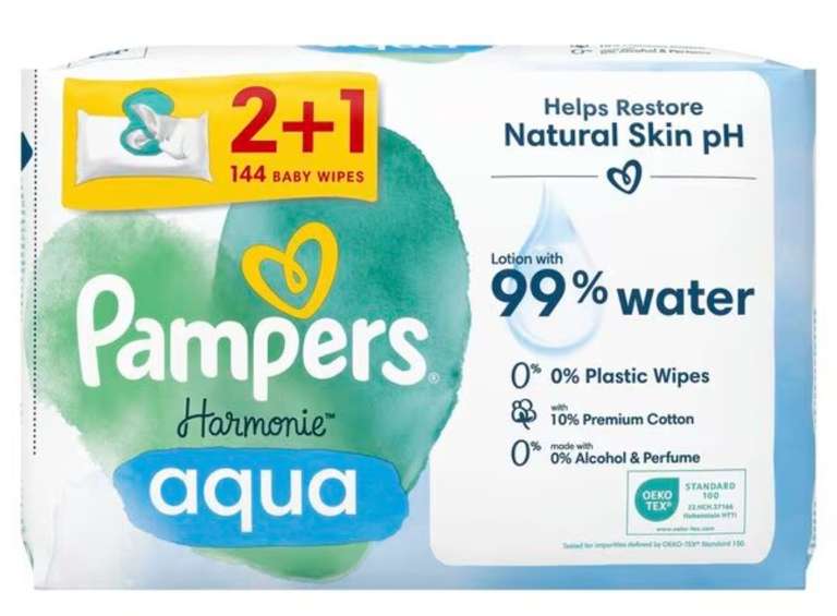 Pampers Harmonie Aqua babydoekjes voor €1,15 per pakje @ kruidvat