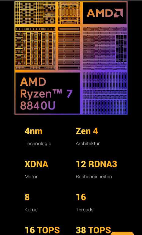 Minisforum V3 3-in-1 (Ryzen 8840U, 14" 2560x1600 165Hz IPS, 32GB/1TB)