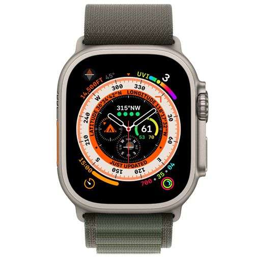 Apple Watch Ultra (met Groene Nylon Band Medium)