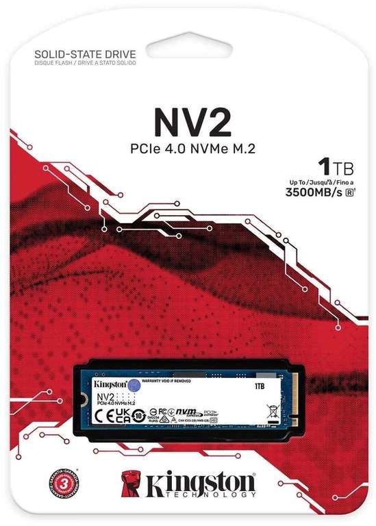 Kingston NV2 NVMe PCIe 4.0 x4 M.2 2280 Interne SSD 1TB