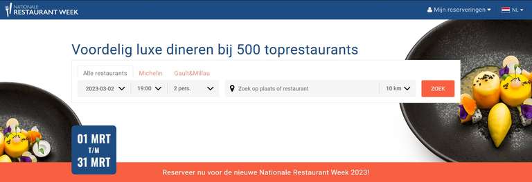 Nationale Restaurant Week 2023 - Voorjaar editie