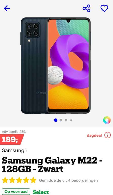 dagdeal] Samsung Galaxy M22 128GB Bol.com - Pepper.com
