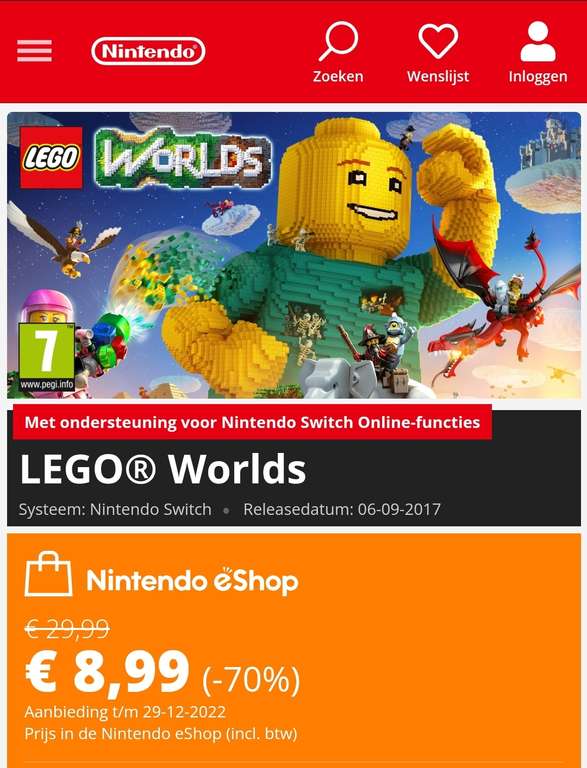 Lego Games Nintendo Switch Eshop(digitaal)