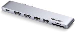 UGREEN 7-in-1 USB C hub (2xHDMI, PD 100W, SD/TF kaartlezer, 2xUSB 3.0) voor €34,49 @ Amazon.nl