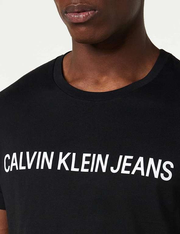 Calvin Klein Jeans heren T-shirt met geprint logo, alleen in zwart, alle maten beschikbaar