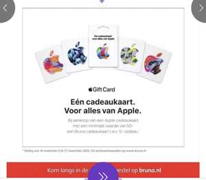 Bruna €50 Apple gift card inc. €5 Bruna cadeaukaart
