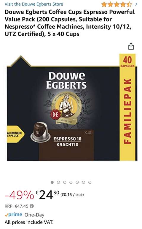 Douwe Egberts Koffiecups Espresso Krachtig (200 Capsules)