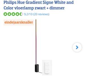 Philips Hue Gradient Signe White and Color vloerlamp zwart + dimmer