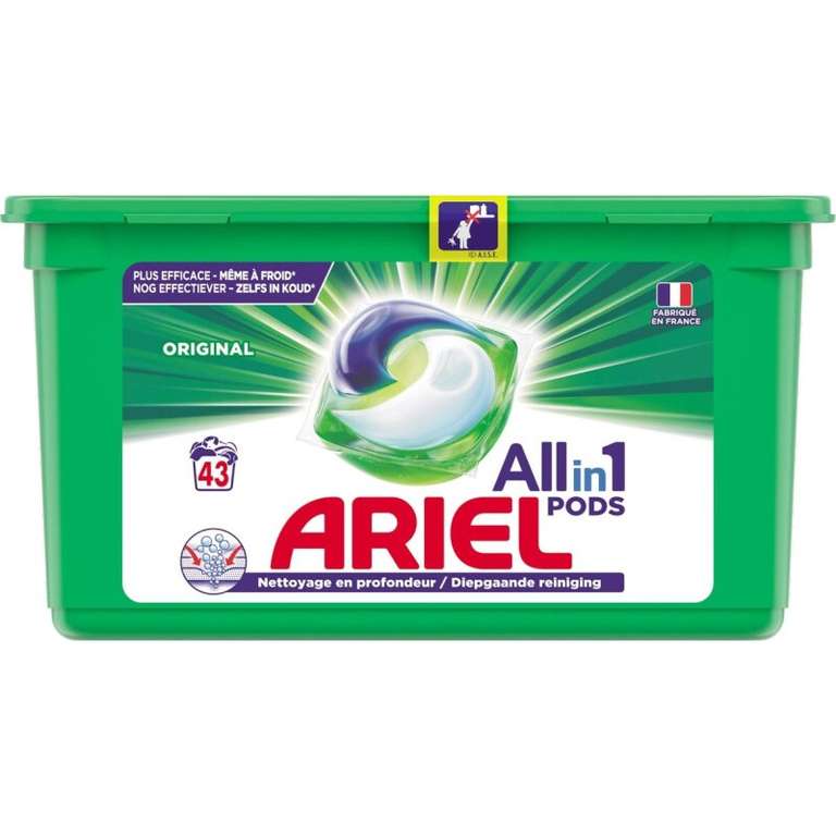 86x Ariel Pods All-in-one + 3x scrubspons cadeau (12 cent per pod)