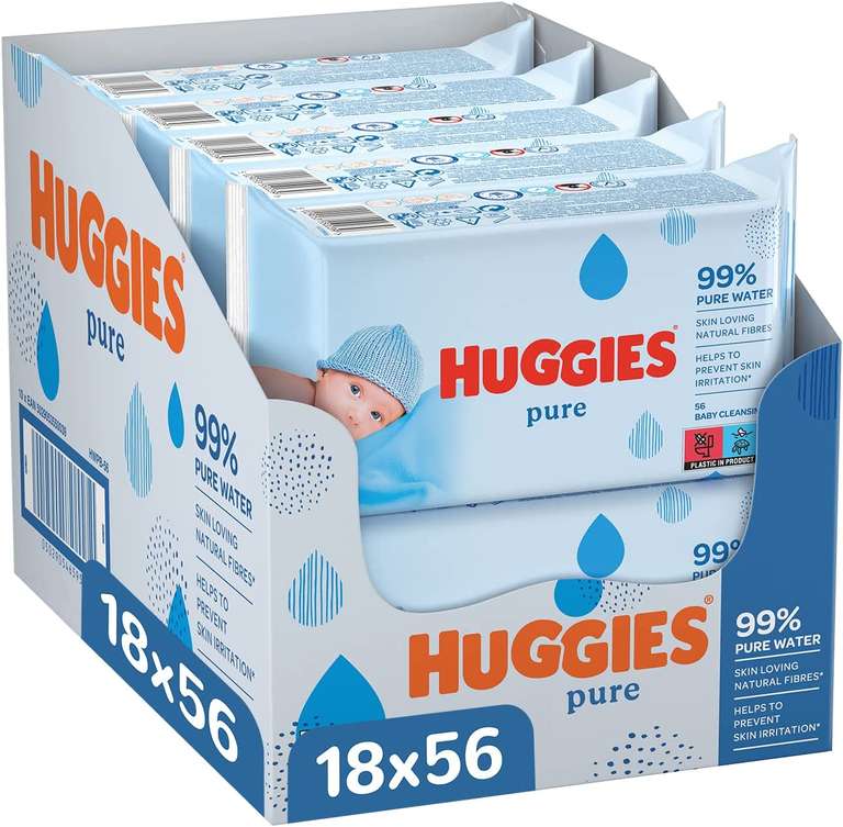 Huggies baby billendoekjes - Pure - 1008 stuks (18 x 56 doekjes)