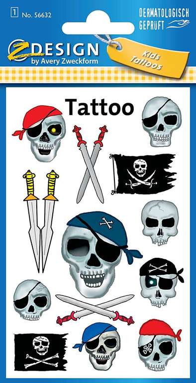 Tattoovel piraten €0,75 Amazon