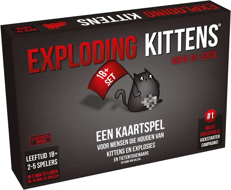 Exploding Kittens NSFW 18+ editie kaartspel voor €10,99 @ Amazon NL / Bol