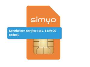 Gratis Sennheiser-oortjes (twv €109 bij 1-jarig Sim Only abonnement Simyo (KPN-netwerk)