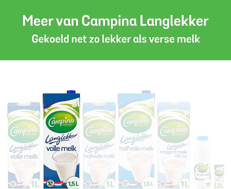 [PRIME] Campina Langlekker Volle Melk 8 x 1.5 L