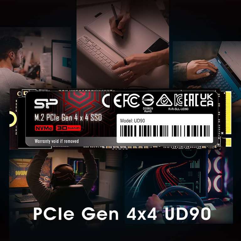 Silicon Power 2TB UD90 NVMe 4.0 Gen4 PCIe M.2 SSD TLC R/W tot 5.000/4.800