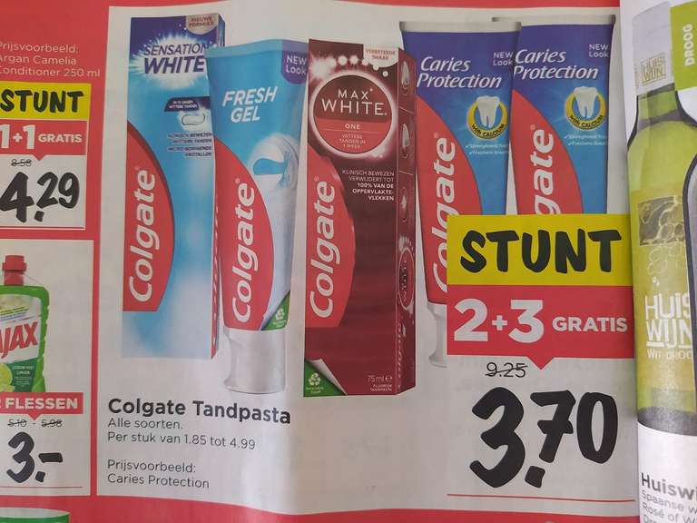 Vomar: Colgate tandpasta 2 + 3 gratis