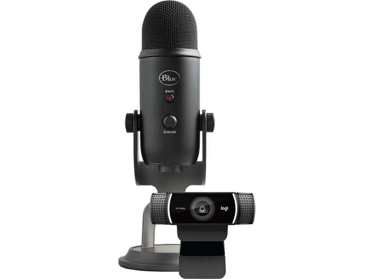 [TOT 23.59] Blue Yeti Blackout usb-microfoon + Logitech C922 webcam voor €99 @ MediaMarkt